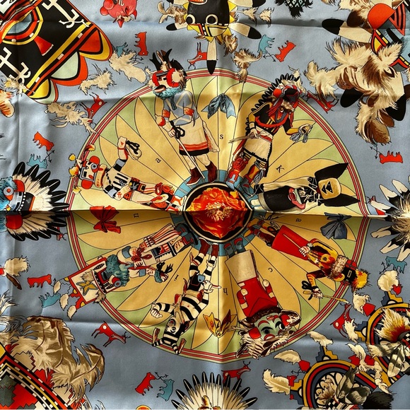 Hermès Paris “Kachinas” Native Silk Scarf Designed by Kermit Oliver - Picture 5 of 14